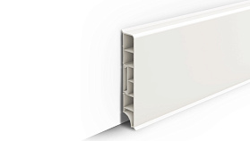 Напольный плинтус Идеал Дюра Прямоугольный 037 Молочно-Белый 2200мм/80мм/16мм, 1 м.п.